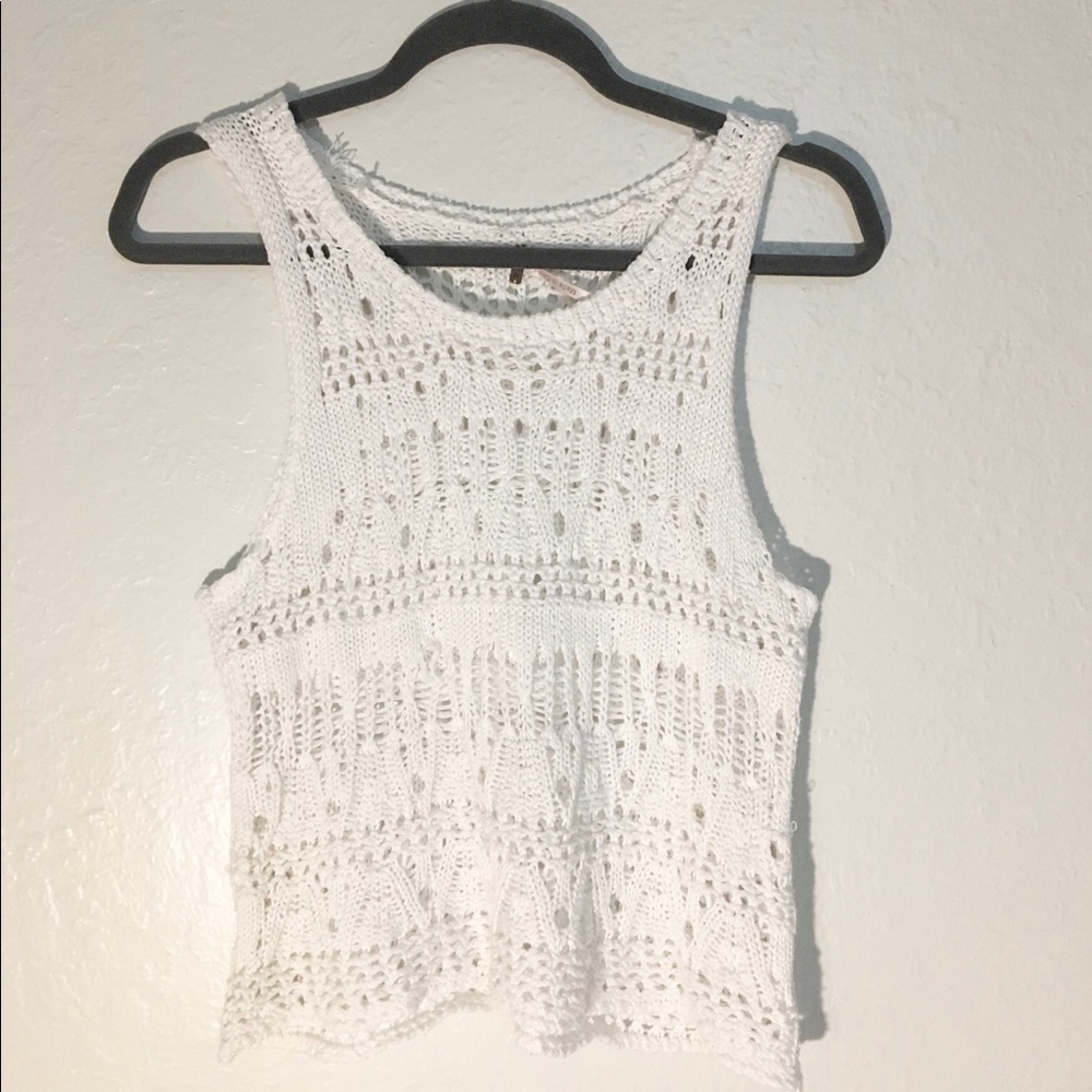White crochet boho tank